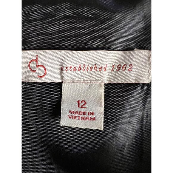 CB established 1962 size 12 fit n flare dress red black midi  party Fun - Picture 10 of 12